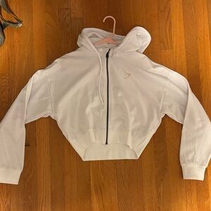 Gymshark White Zip-Up Hoodie